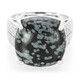 Anello in argento con Ossidiana Fiocco di Neve