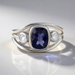 Anello in argento con Iolite