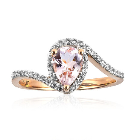 Anillo en oro con Berilo rosa no calentado