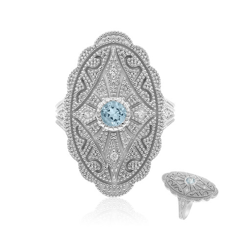 Himmelblauer Topas-Silberring