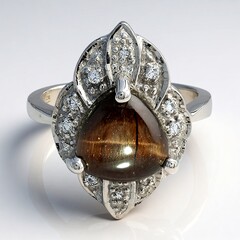 Anello in argento con Occhio di Tigre Rosso