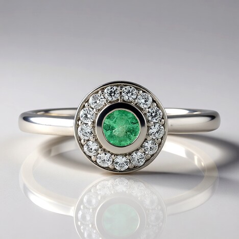 Anello in argento con Smeraldo Russo