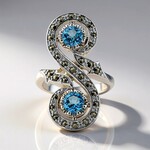 Anello in argento con Topazio Blu Svizzero (Annette classic)