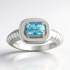 Anello in argento con Acquamarina del Mozambico