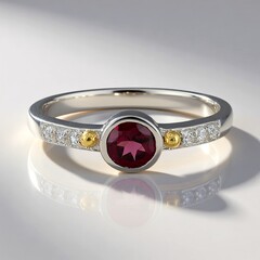 Anello in argento con Rodolite (Granulieren)
