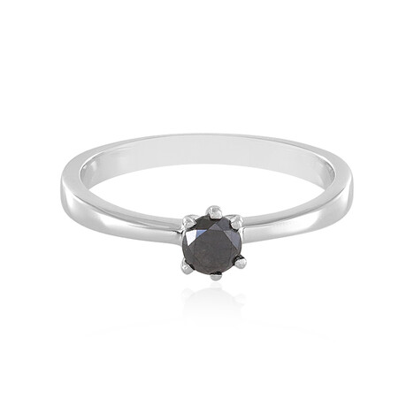 Bague en argent et Diamant noir