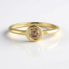 Anello in oro con Diamante Champagne I2