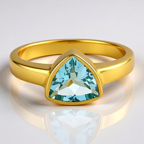 Anello in argento con Topazio Blu Cielo (MONOSONO COLLECTION)
