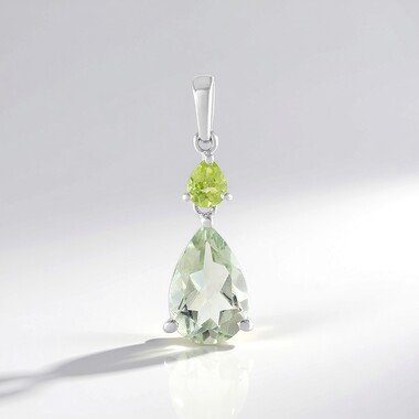 Colgante en plata con Amatista verde