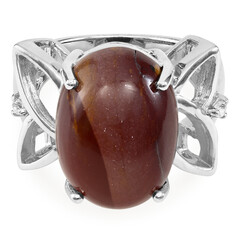 Zilveren ring met een mookaiet
