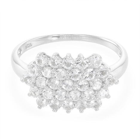 Weißer Topas-Silberring