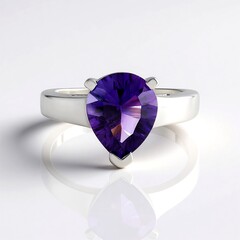 Anello in argento con Ametista Zambiana