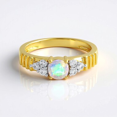Bague en argent et Opale Welo