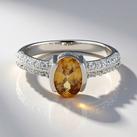 Anello in argento con Zircone Mandarino