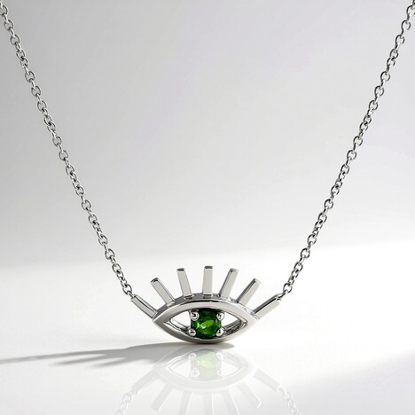 Collana in argento con Diopside Russo