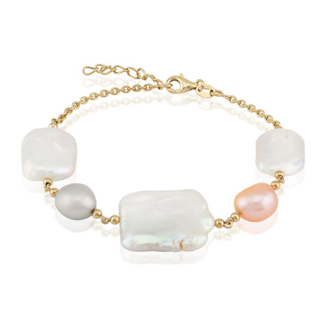 Zilveren armband met een Witte zoetwater kweekparel