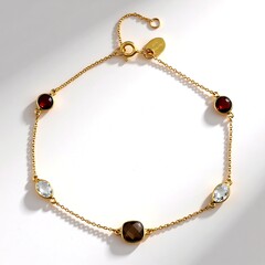 Bracciale in argento con Quarzo Fumè