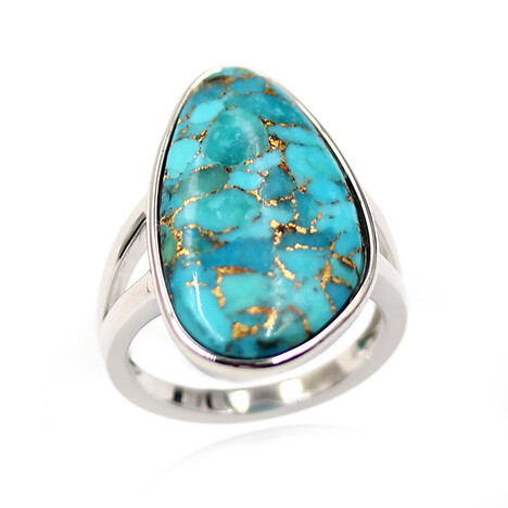 Anello in argento con Turchese Ramato Blu (Faszination Türkis)