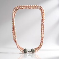 Pink Freshwater Pearl Silver Necklace (TPC)