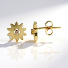 Orecchini in argento con Diamante Champagne I2 (de Melo)