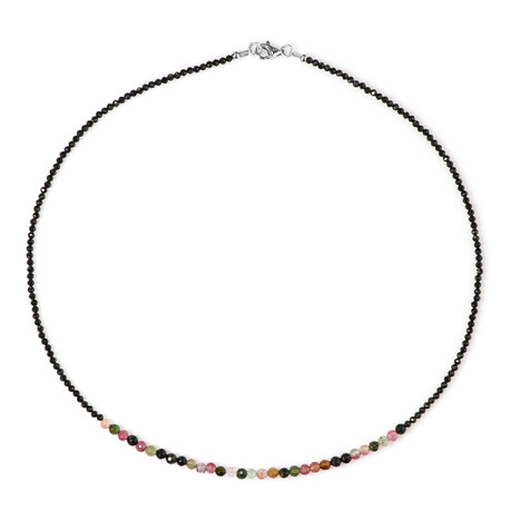 Zilveren halsketting met toermalijnen