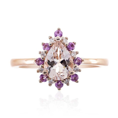 Gouden ring met een AAA Morganiet (CIRARI)