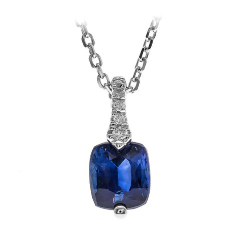 Collana in oro con Zaffiro Ceylon Blu