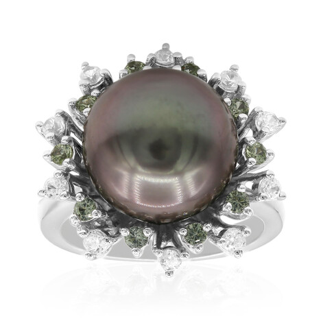 Zilveren ring met een Tahiti parel (TPC)