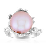 Zilveren ring met een paarse Ming parel (TPC)