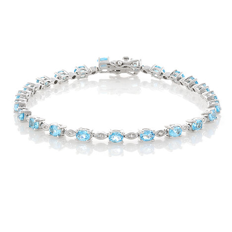 Bracciale in argento con Topazio Blu Svizzero