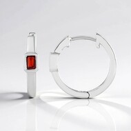 Boucles d'oreilles en argent et Rubis de Tanzanie
