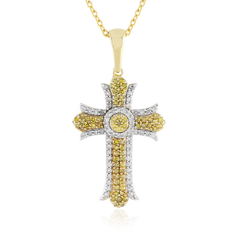 Collana in argento con Diamante Giallo I2
