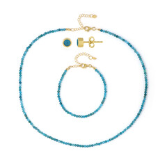 Neon Blue Apatite Silver Set