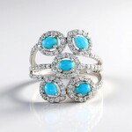 Anello in argento con Turchese Sleeping Beauty (Faszination Türkis)