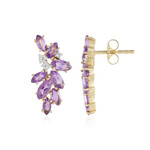 Zilveren oorbellen met Zambia-amethisten