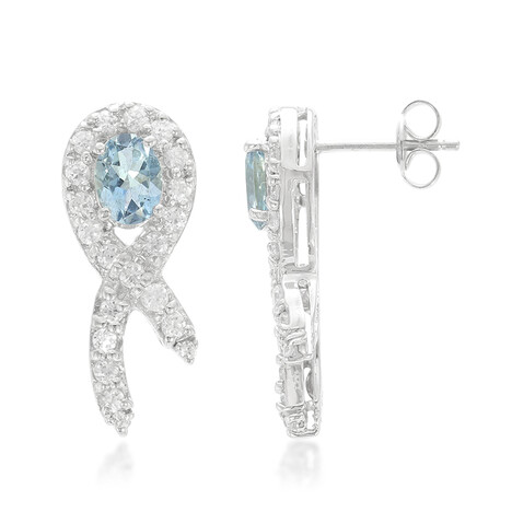Santa Maria-Aquamarin-Silberohrringe