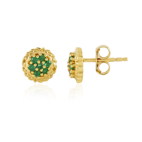 Boucles d'oreilles en argent et Emeraude de Zambie (Gems en Vogue)