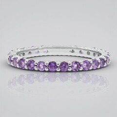 Bague en argent et Améthyste (MONOSONO COLLECTION)