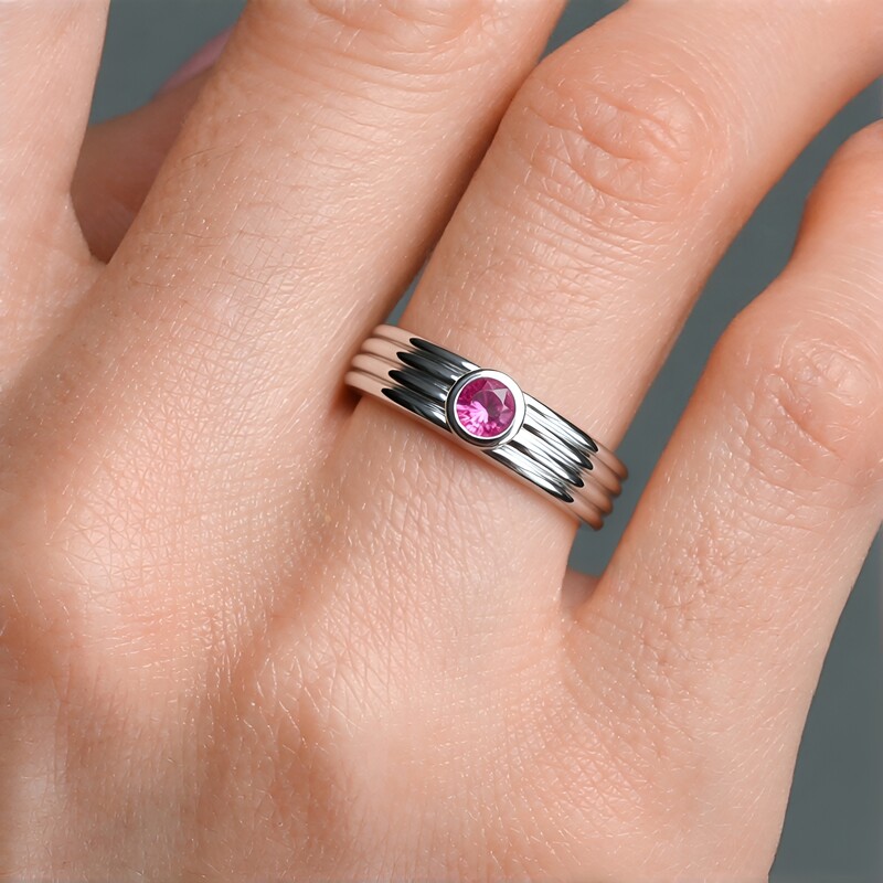 Bague en argent et Tourmaline rose du Brésil  (Pallanova)