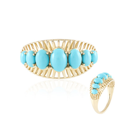 Sleeping Beauty-Türkis-Goldring (Ornaments by de Melo)