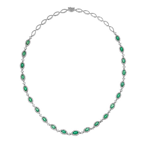 Gouden halsketting met een AAA Zambia smaragd (CIRARI)