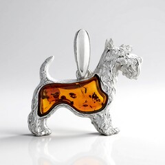 Ciondolo in argento con Ambra Baltica Cognac