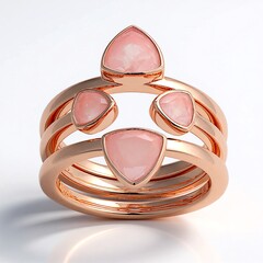 Anello in argento con Quarzo Rosa (Adela Silber)