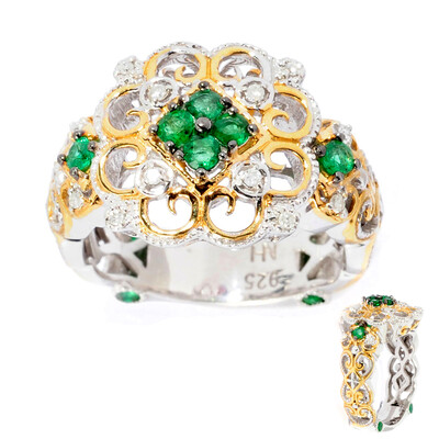 Zambian Emerald Silver Ring (Gems en Vogue)