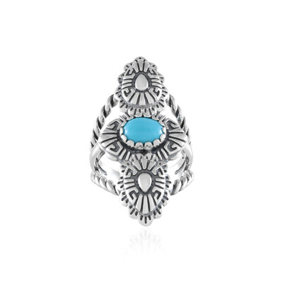 Anillo en plata con Turquesa bella durmiente (Desert Chic)