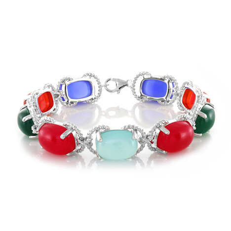 Bracciale in argento con Calcedonio Blu