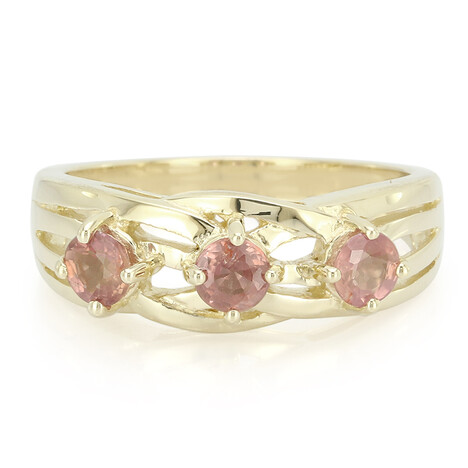 Nicht erhitzter Padparadscha-Saphir-Goldring