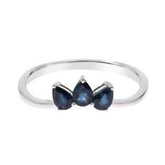 Anillo en oro con Zafiro azul Ceylon