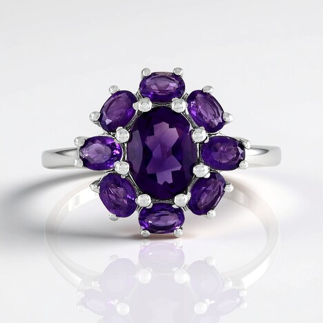 Anello in argento con Ametista Zambiana