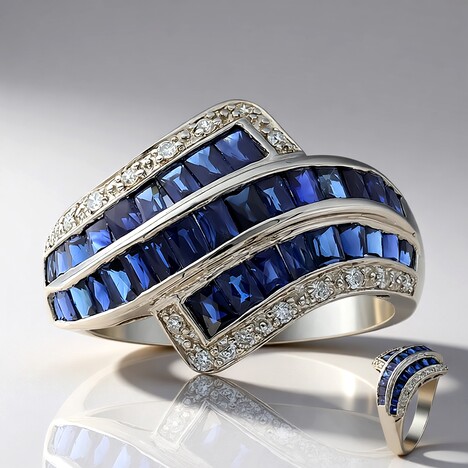 Anello in oro con Zaffiro Ceylon Blu